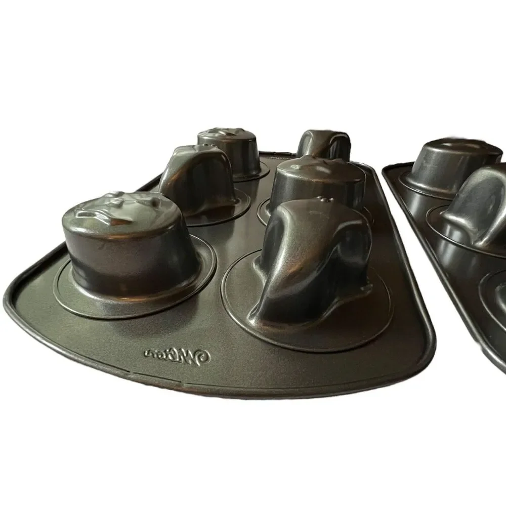 Lot Of 2 Wilton Mini Cake Cupcake Baking Pan Halloween Ghost‎ Pumpkin 6 Cavity